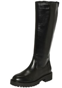 Marc O'Polo Stiefel MARC O'POLO "Model Phia 16", Damen, Gr. 40, Normalschaft, schwarz, Leder, unifarben, Schuhe Stiefel, Blockabsatz, Langschaftstiefel mit praktischem Rei&szlig;verschluss