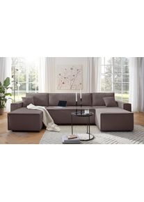 Wohnlandschaft OTTO HOME "CASSI L-Form, 311cm - OTTO. Verl&auml;ssliche Qualit&auml;t.", braun (taupe), B:311cm H:80cm T:48cm, Sofas, Wohnlandschaft, Schlaffunktion (133/270), Bettkasten, Cord, Unser Tiefpreis