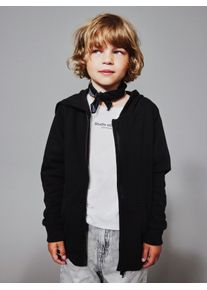 Kapuzensweatjacke name it "NKMNESWEAT &ndash; Sweatjacke mit K&auml;ngurutasche", Jungen, Gr. 122/128, schwarz, Sweatware, Obermaterial: 80% Baumwolle, 20% Polyester, unifarben, regular fit h&uuml;ftbedeckend, Rippb&uuml;ndchen, Sweatjacken Kapuzensweatjacke, unifarben, casual, regular fit, Sweatware, Rundhals