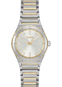Quarzuhr BOSS "CANDOR LADIES SPORT", silber (silberfarben, goldfarben), Armbanduhren, Damen, Quarzuhr, Armbanduhr, Damenuhr, Edelstahlarmband, analog, Glassteine