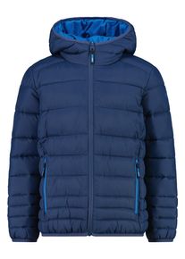 Steppjacke CMP "KID JACKET FIX HOOD", Jungen, Gr. 164, blau (infinity), Obermaterial: 100% Polyester. Futter: 100% Polyester. Wattierung: 100% Polyester, hoch geschlossener Ausschnitt, eingesetzt eingefasste Kante, Jacken Steppjacke, mit Kapuze, winddicht, wasserabweisend, aus Polyester