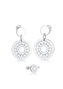 Ohrstecker-Set Elli "Ohrringe Ornament Pl&auml;ttchen Earcuff 2er Set 925 Silber" Gr. 29, silber, Ohrringe, Damen, 29, ohne Stein, Silber 925 (Sterlingsilber), Ohrstecker-Set