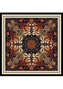 Dekokissen queence "&raquo;Ornament&laquo;", bunt (bunt, bedruckt), B:40cm L:40cm, Polyester, Dekokissen_Sitzkissen_Kissenh&uuml;llen, Dekokissen, Kissenh&uuml;lle ohne F&uuml;llung, 1 St&uuml;ck