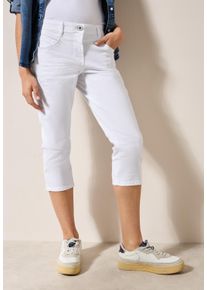 3/4-Jeans Cecil "Style Scarlett", Damen, Gr. 25, N-Gr, wei&szlig;, Denim/Jeans, Obermaterial: 97% Baumwolle, 3% Elasthan, unifarben, regular fit 3/4-L&auml;nge, Jeans 3/4-Jeans, im Five-Pocket Style