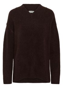 Strickpullover Soaked in Luxury "Damen Strickpullover SLBean", Damen, Gr. L, braun (chocolate plum melange), Obermaterial: 35% Wolle mw. 35% Polyester PES. 24% Polyamid PA. 6% Elasthan EL., Pullover Strickpullover
