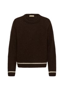 Strickpullover Culture "Damen Strickpullover CUnova", Damen, Gr. M, braun (coffee bean melange), Obermaterial: 100% Wolle WO., Pullover Strickpullover
