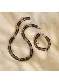 Holzkern Savannah Necklace Women Walnut and Silver