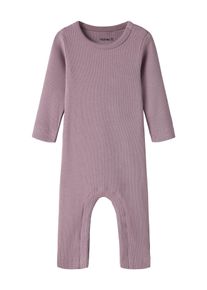 Body name it "NBNNAKAL LS SUIT NOOS", Jungen, Gr. 68, N-Gr, lila (elderberry), Sweatware, Obermaterial: 95% Baumwolle, 5% Elasthan, unifarben, regular fit, Rundhals, Bodys Body