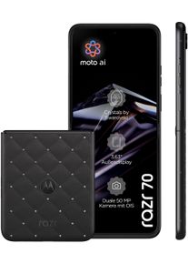 Motorola Smartphone "razr 70 256GB Swarovski Edition", Energieeffizienz: A, schwarz (pantone meteorite), 256 GB, Mobiltelefone, Smartphone