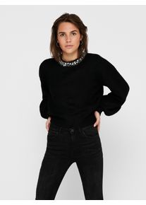 Strickpullover Only "ONLELSA L/S PULLOVER KNT NOOS", Damen, Gr. XL, schwarz, Strick, Obermaterial: 70% Polyacryl, 28% Polyester, 2% Elasthan, unifarben, regular fit h&uuml;ftlang, Rundhals, Rippb&uuml;ndchen, Pullover Strickpullover, Materialmix, regular fit