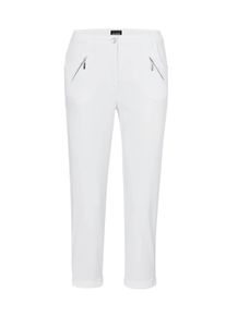 7/8-Hose GOLDNER "Kurzgr&ouml;&szlig;e Baumwollhose mit Formbund", Damen, Gr. 27, K-Gr, wei&szlig;, Obermaterial: 97% Baumwolle CO. 3% Elasthan EL., normal, Hosen 7/8-Hose, Ohne
