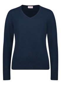 Kaschmirpullover Betty Barclay "Kaschmir-Pullover mit V-Ausschnitt", Damen, Gr. 40, blau (dunkelblau), Obermaterial: 100% Kaschmir WS., Pullover Kaschmirpullover