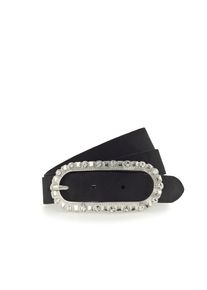 Lederg&uuml;rtel Tamaris "Cher Silver", Damen, Gr. 110, schwarz, Rindsleder, festlich, G&uuml;rtel Lederg&uuml;rtel, femininer Look, Schlie&szlig;e mit Glitzersteinen besetzt