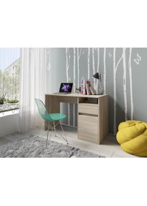 Schreibtisch Home Affaire "Tinsley", braun (sonoma eiche, natur, natur), B:120cm H:76cm T:53cm, Tische, Schreibtisch, mit Schublade, und T&uuml;r, Breite 120 x53 cm