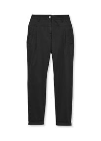 Madeleine Mode Chinohose MADELEINE "Hose Modische Chino-Hose mit Bundfalten", Damen, Gr. 40, N + K Gr, schwarz, Obermaterial: 98% Baumwolle CO (CMIA). 2% Elasthan EL., Modern, normal, Hosen Chinohose