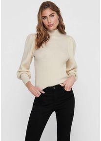 Strickpullover Only "ONLKATIA L/S HIGHNECK PULLOVER KNT NOOS", Damen, Gr. XL, grau (wei&szlig;cap gray melange), Strick, Obermaterial: 50% Viskose, 27% Nylon, 23% Polyester, meliert, unifarben, regular fit normal, hoch geschlossener Ausschnitt, Rippb&uuml;ndchen, Pullover Strickpullover, Viskosemischung