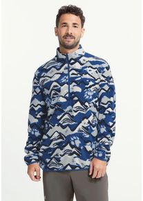 Stehkragenpullover Jack Wolfskin "PAW ERA 100 PRINT HZ M", Herren, Gr. XL (54/56), blau (mountainpaw, blauorchid), Obermaterial: 100% POLYESTER, Pullover Stehkragenpullover