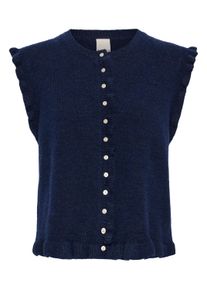 Anzugweste Ichi "Damen &Auml;rmellose IHPOVOKE", Damen, Gr. XS, blau (total eclipse), Obermaterial: 59% Polyester PES. 29% Polyacryl PAN. 12% Wolle mw., Westen Anzugweste