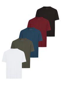 MAN'S WORLD Rundhalsshirt MAN'S WORLD, Herren, Gr. S (44/46), blau (wss,khaki, rot, petrol, schwarz), Single Jersey, Obermaterial: 100% Baumwolle, unifarben, Basic, regular fit, Rundhals, Shirts Rundhalsshirt, Kurzarm, Regular Fit, unifarben, Rundhals, aus Baumwolle, Topseller