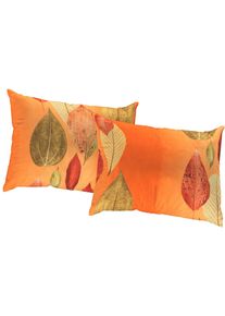 Dekokissen WIRTH "MAREK" Gr. 2, orange (terrakotta, bedruckt gemustert), B:50cm L:50cm, Polyester, Dekokissen_Sitzkissen_Kissenh&uuml;llen, Dekokissen, Kissenh&uuml;lle ohne F&uuml;llung, 2 St&uuml;ck