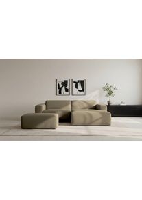 Ecksofa Inosign "Koa,228cm, L-Form, Modulsofa, Webstoff, Cord, Struktur, Chenille", braun, B:228cm H:88cm T:159cm, 100% Polyester, Sofas, Ecksofa, Designsofa, Set, Hocker inklusive, weicher Lounge-Sitzkomfort