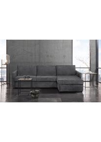 Schlafsofa OTTO HOME "GOLDPOINT Ecksofa 264 cm, Liegefl&auml;che (140/200cm), L-Form", grau (anthrazit), B:264cm H:85cm T:157cm, Stuktur weich (100% Polyester);Luxus-Microfaser (100% Polyester), Sofas, Schlafsofa, Bettfunktion, Bonell-Federkernmatratze und Dauerschl&auml;fer-Funktion