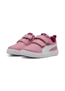 Sneaker Puma "COURTFLEX V3 V PS", M&auml;dchen, Gr. 34, Textil, wei&szlig; (poised pink, Puma wei&szlig;, berry), Synthetik, Schuhe Sneaker, f&uuml;r vielseitige Aktivit&auml;ten, mit Textil-Innenfutter