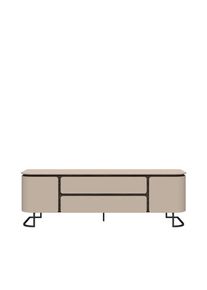 Lowboard Home Affaire "AURA TV-Board, TV-Kommode, TV-Schrank, TV-M&ouml;bel, mit LED-Beleuchtung", beige (mokka), B:182cm H:58cm T:46cm, Holzwerkstoff, Sideboards, Lowboard, UV lackiert, Soft Close Funktion, Metallrahmen als Basis des Elements