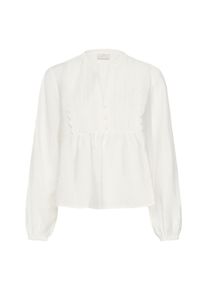 Langarmbluse Kaffe "Damen Bluse langarm KAgalina", Damen, Gr. 40, wei&szlig; (chalk), Obermaterial: 88% Viskose CV. 12% Polyamid PA., Blusen Langarmbluse