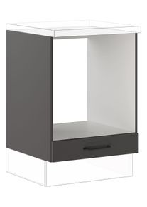Herdumbauschrank IMPULS K&Uuml;CHEN "Tirana", Breite/H&ouml;he: 60/72,3 cm, mit Soft-Close", grau (grafit), B:60cm H:72,3cm T:57,6cm, Dekorfolie, Holzwerkstoff, Schr&auml;nke, Herdumbauschrank, vormontiert, mit zus&auml;tzlichem Schubkasten