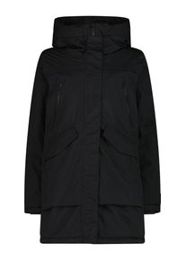 Funktionsmantel CMP "WOMAN PARKA FIX HOOD", Damen, Gr. 48, schwarz, Obermaterial: 100% Nylon. Futter: 100% Polyester. Wattierung: 100% Polyester, M&auml;ntel Funktionsmantel, auch in gro&szlig;en Gr&ouml;&szlig;en, mit fester Kapuze, aus Nylon