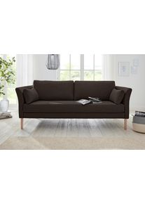 3-Sitzer Andas "Grenzda", braun, B:214cm H:88cm T:87cm, Sofas, 3-Sitzer, F&uuml;&szlig;e aus Massivholz, Breite 214 cm