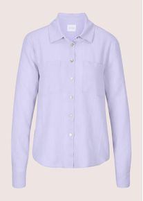 Madeleine Mode Hemdbluse MADELEINE "Leinenhemd Hemdbluse mit Taschen", Damen, Gr. 48, lila (hellamethyst), Obermaterial: 100% Leinen LI., Modern, gerade, Blusen Hemdbluse, Hemdblusenschnitt