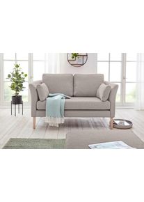 2-Sitzer Andas "Grenzda", beige, B:152cm H:88cm T:87cm, Sofas, 2-Sitzer, F&uuml;&szlig;e aus Massivholz, Breite 152 cm