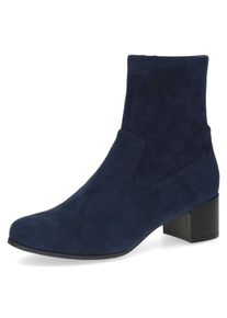 Stiefelette Caprice, Damen, Gr. 42, blau (dunkelblau), Textil, Schuhe Stiefelette, Blockabsatz, Businessschuh mit praktischem Innenrei&szlig;verschluss