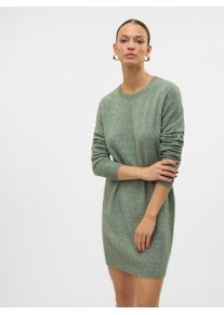 V&eacute;ro Moda Strickkleid VERO MODA "VMDOFFY LS O-NECK DRESS GA NOOS", Damen, Gr. L, N-Gr, gr&uuml;n (laurel wreath detail:melange), Strick, Obermaterial: 94% Polyester, 3% Elasthan, 3% Nylon, meliert, regular fit kurz, Rundhals, Rippb&uuml;ndchen, Kleider Strickkleid, Materialmix mit Stretch, locker geschnitten