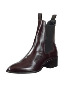 Chelseaboots Gant "ST BROOMLY", Damen, Gr. 36, Leder Polyester, braun (dunkelbraun), Rindsleder, Schuhe Chelseaboots, Stiefelette, Schlupfboots mit Stretcheins&auml;tze, spitze Form, Topseller