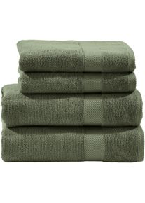 Handtuch Set done. "Deluxe 2 G&auml;stet&uuml;cher (30x50 cm), 2 Handt&uuml;cher (50x100 cm)", gr&uuml;n (khaki), 4 Stk., Zwirnfrottee, Zwirnfrottee, Zwirnfrottee, Handt&uuml;cher, Handtuch Set, aus hochwertigem Zwirnfrottier