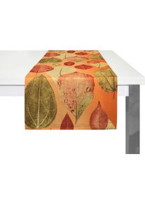 Tischl&auml;ufer WIRTH "MAREK" Gr. 1, orange (terrakotta), B:40cm L:150cm, Polyester, Tischdecken, Tischl&auml;ufer
