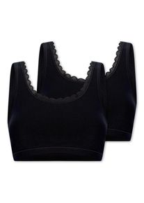 Bustier uncover by Schiesser "UNCOVER Cotton Lace", Damen, Gr. M, N-Gr, schwarz (000, schwarz), Obermaterial: 95% Baumwolle, 5% Elasthan, BHs Bustier