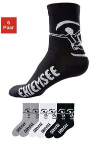 Freizeitsocken Chiemsee "Herren Alltagssocken, Sportsocken, Baumwolle", Damen, Gr. 47-48, schwarz-wei&szlig; (wei&szlig;, schwarz, grau), Baumwolle, Baumwollmischung, Elasthan, Polyamid, meliert, elastisch, Socken Freizeitsocken, in pflegeleichter Markenqualit&auml;t