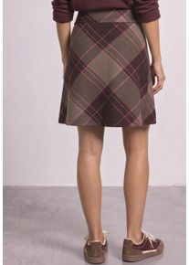 Minirock Street One, Damen, Gr. 44, braun (rustic rouge), Web, Obermaterial: 65% Polyester, 32% Viskose, 3% Elasthan, kariert, k&ouml;rpernah ca. Mitte Oberschenkel, R&ouml;cke Minirock, mit Karomuster