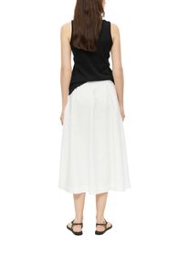 Faltenrock s.Oliver, Damen, Gr. 42, wei&szlig;, Web, Obermaterial: 60% Baumwolle, 40% Lyocell, unifarben, normal lang, R&ouml;cke Faltenrock, Sommerrock mit elastischem Bund