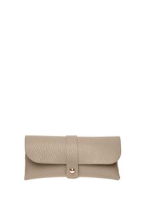 Roberta M Beige Rundleer zonnebril hoesje
