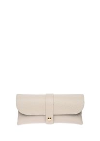 Roberta M Beige Rundleer zonnebril hoesje