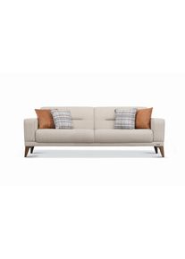 Livetastic 3-Sitzer-Sofa, Greige, Kunststoff, F&uuml;llung: Schaumstoffflocken,Schaumstoffflocken, 228x82x86 cm, erweiterbar, Schlafen auf Sitzh&ouml;he, Wohnzimmer, Sofas & Couches, Sofas, Textilsofas