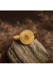 Holzkern Stencil Ring Koa und Gold