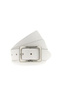 Lederg&uuml;rtel Mustang "Rachel", Damen, Gr. 110, wei&szlig;, Rindsleder, unifarben, Basic, G&uuml;rtel Lederg&uuml;rtel, mit eckiger, mattfarbener Schlie&szlig;e, aus Rindsleder, 3,5 cm breit