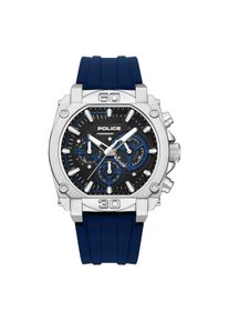Chronograph Police "Norwood", blau, Armbanduhren, Herren, Chronograph, Quarzuhr, Armbanduhr, Herrenuhr, Lederarmband, analog, Stoppfunktion