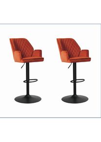 Mid.you , Orange, Kupferfarben , Textil , 54x100x58 cm , gastro- und objekttauglich, Sitzfl&auml;che 360&deg; drehbar ,